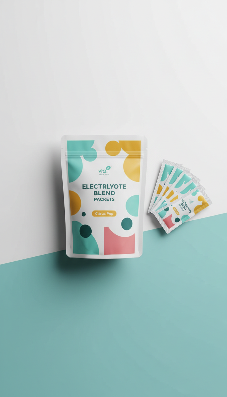 Electrolyte blend packets in citrus pop